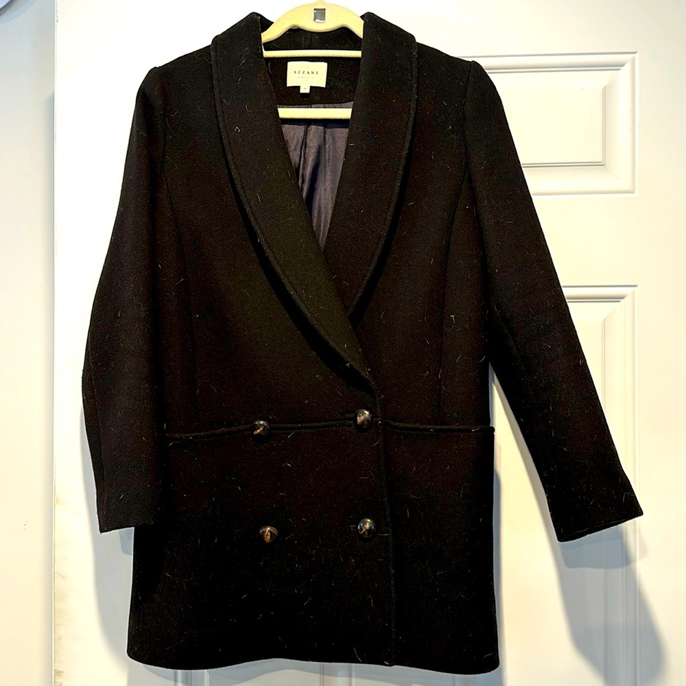 SÉZANE Black Peacoat